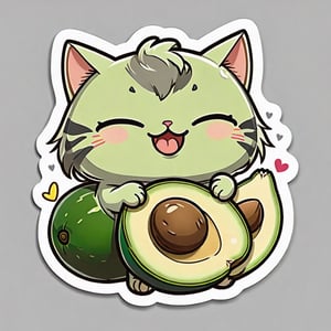 cat, cutie,sticker, avocado,
