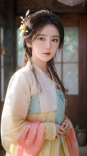 Masterpiece, top quality, official art, highly detailed cg 8k wallpaper, (petals) (detailed face), crystal texture skin, cold pressed, (blonde, yellow, long hair), 25 year old Korean woman, (full body;1,3 ), Gorgeous Korean traditional hanbok, nude lower body with legs spread showing pussy and pubic hair, black eyes, looking at the audience, very delicate and beautiful, water with strong light shining through, (beautiful eyes), very detailed, Movie lighting, (beautiful face), deep water, beautiful coral in the sea, very detailed, extremely meticulous, (very detailed and beautiful), beautiful meticulous eyes, (best quality)
,whole body,