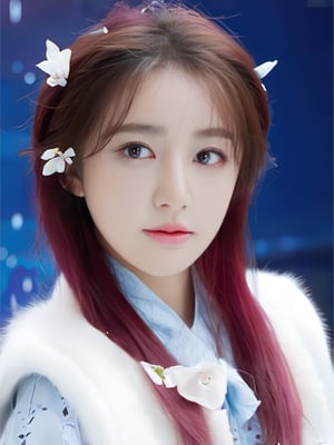 Masterpiece, best quality, official art, very detailed cg 8k wallpaper, (petals) (detailed ice), crystal texture skin, cold pressed, (fox ears), (pink hair), long hair, messy hair, blue eyes, looking at the audience, very delicate and beautiful, water, (beautiful eyes), highly detailed, movie lighting, (beautiful face), fine water surface, (original character painting), ultra detailed, Incredibly meticulous, (extremely delicate and beautiful), beautiful and meticulous eyes, (the best quality)
,LinkGirl,xxmixgirl,3un