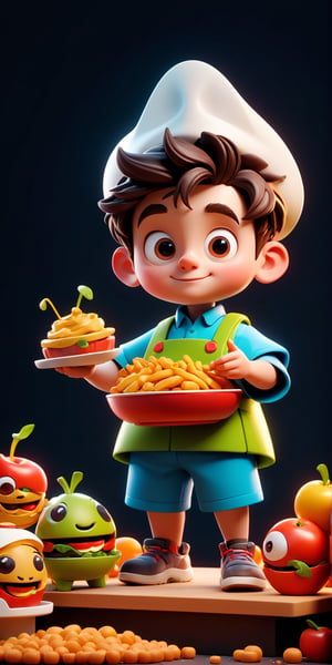 (masterpiece, best quality:1.5), recreate kid's favorite food as a character design, collective character,  designer toy, central view, funny, full body, cinematic scene, ground level shot, 8K resolution, Cinema 4D, Behance HD, clean background