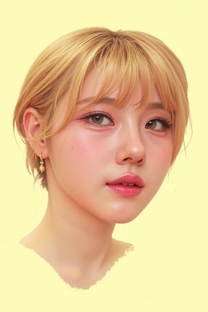 lih4s_style, cartoon drawing of potrait a girl. the background is light yellow. in the style of t0k,cl1ent,nik3,eli05