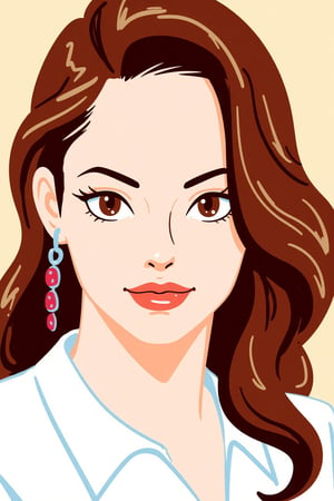 nap_retep, drawing cartoon of portrait a woman. in the style of t0k. angelina jolie