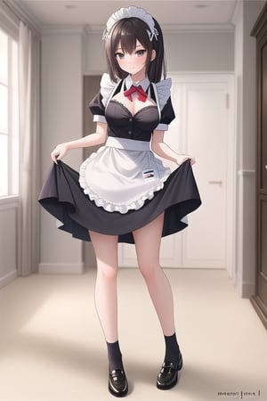 Design a girl name jane,  which is seductive & sensuous attractive. wearing maid uniform, full_body,  16k, 
