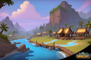 ((Concept Art, Fantasy, World of Warcraft Style, Artstation Style, Hand Painted, Stylized, Beautiful Colors, Game Art, Stylized Game Asset, ZugZug Art,))) STYLIZED GAME ART,  african landscape,