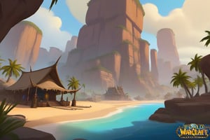 ((Concept Art, Fantasy, World of Warcraft Style, Artstation Style, Hand Painted, Stylized, Beautiful Colors, Game Art, Stylized Game), 
african landscape,Concept art, straight angle, front perspective