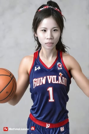 A stunningly athletic basketball girl with porcelain-like white skin, her appearance exudes beauty and grace. A dynamic portrait captures her in mid-dribble, showcasing her physical prowess and confidence. Every detail is meticulously rendered, from her elegant posture to the vibrant colors of her jersey and the intensity in her gaze. The image radiates power and energy, drawing viewers into the captivating world of sports and athleticism.,FuturEvoLabChibi