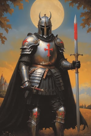Medieval mythology: legendary in medieval lore, the enigmatic Black Knight embodies mystery, formidable prowess, and a guardian's unwavering commitment in timeless tales.,DonMM4g1cXL ,aw0k euphoric style, in the style of esao andrews