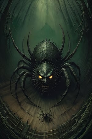 (A nightmarish fusion of arachnid and beast, featuring a spider with a boar's head in a horrifying amalgamation:1.5), (wild boar:1.5), spider, 

Within the depths of a desolate, ancient forest, where the shadows seem to writhe with unnatural life.

The spider with a boar's head looms ominously, its grotesque limbs extending with an air of menace, creating a scene of abject terror.

In a realm where the boundaries of the grotesque are pushed to the extreme, this monstrous creation emerges from the shadows, a result of forbidden experimentation.

The forest is dense with an eerie silence, disturbed only by the unsettling sounds of the unnatural creature skittering through the undergrowth.

Harsh and surreal lighting casts intense contrasts, accentuating the horrific features of the spider with a boar's head hybrid.

Channeling the nightmarish brilliance of Zdzisław Beksiński, known for his surreal and grotesque artworks.
Executed as an oil painting with meticulous attention to detail, capturing the grotesque beauty in a hauntingly realistic manner.

Utilizing traditional oil painting techniques to emphasize the texture and depth of the monstrous creation.

A high-definition masterpiece, showcasing horror in every stroke, immersing the viewer in a nightmarish world.

Dark and desaturated tones dominate, with sporadic bursts of sickly greens and unsettling purples, enhancing the nightmarish ambiance.

None, relying solely on the artist's hand to convey the terror through traditional artistic methods.

A top-tier artwork with an emphasis on realism and the ability to evoke visceral fear.

Cinematic oil painting still, intense chiaroscuro lighting in a haunting forest, close-up of the spider-boar hybrid, Zdzisław Beksiński-inspired masterpiece, high definition, detailed texture, dark and surreal color palette, traditional art medium, capturing the horrifying realism.