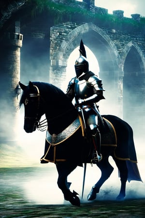 Medieval mythology: legendary in medieval lore, the enigmatic Black Knight embodies mystery, formidable prowess, and a guardian's unwavering commitment in timeless tales.,DonMM4g1cXL 