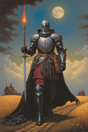 steam punk, surrealism, Medieval mythology: legendary in medieval lore, the enigmatic Black Knight embodies mystery, formidable prowess, and a guardian's unwavering commitment in timeless tales.,DonMM4g1cXL ,aw0k euphoric style, in the style of esao andrews,esao andrews style