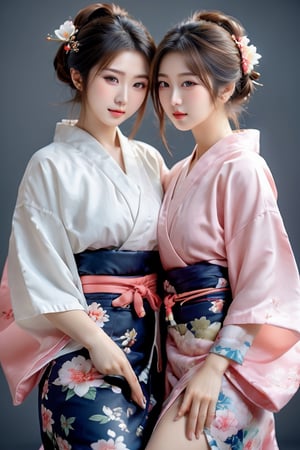 two Japanese lesbian girls having sex in kimonos, sexual poses, semi-naked, nude masturbating and licking each other, masterpiece, best quality, realistic, ultra highres, depth of field, (detailed face:1.2), (detailed eyes:1.2), (detailed background), (masterpiece:1.2), (ultra detailed), (best quality), intricate, comprehensive cinematic, photography, (gradients), colorful, seductive, visual key, shiny skin,photorealistic skin,hubgwomen, Close-up Pussy