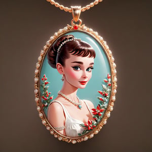 Audrey Hepburn Pendant,masterpiece,best quality,8k,cg,ral-chrcrts