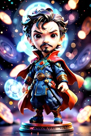 close up angle of (( toy),( 3d Doctor Strange figure ))detailed focus, deep bokeh, beautiful, , dark cosmic background. Visually delightful , 3D,more detail XL,chibi
