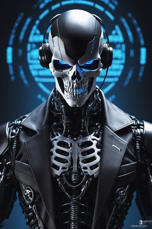 Skullman, tech, cyber, epic backgrpund