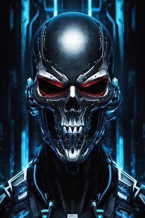 Skullman, tech, cyber, epic backgrpund