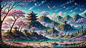 Create a mid-journey scene in a Korean-inspired fairyland. Envision cherry blossom trees casting a dreamlike atmosphere, traditional palaces against serene mountains, and elegant cranes soaring through the air. Characters in Hanbok or fairy-like beings add cultural charm. Incorporate traditional instruments and lanterns for a magical touch. This scene captures the grace and enchantment of a Korean-inspired fantasy realm.

scenery 32k, masterpiece, best quality, 3D, Extremely detailed, voluminetric lighting, anime

Reality XL:0.8, 3d_toon_xl:0.8, JuggerCineXL2:0.8, detail_master_XL:1.4, detailmaster2.0:0.8, Zombie,lineart,Anime,line anime,SDXLanime:0.8,LineAniRedmondV2-Lineart-LineAniAF:0.8,EpicAnimeDreamscapeXL:0.8,ManimeSDXL:0.8,Midjourney_Style_Special_Edition_0001:0.8,animeoutlineV4_16:0.8,perfect_light_colors:0.8,LineAniAF,CuteCartoonAF,Cursed Energy:0.9,Movie Still,DonMCyb3rSp4c3XL,biopunk style,Landskaper,biopunk,ink scenery,add_more_color:0.8,Hyperreal_Surrealist_Add_More_Details005:0.8,Add_Details_XL-fp16:0.8,
,more detail XL,mcrbe,l0dbg
