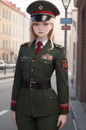 there are many Russian women in military uniforms with a neckline