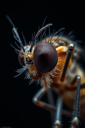 ,Hasselblad H6D-400c MS, low exposure, high contrast, ISO 100, with a 1800mm macro lens, eye of a mosquito 
