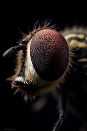 ,Hasselblad H6D-400c MS, low exposure, high contrast, ISO 100, with a 1200mm macro lens, eye of a fly