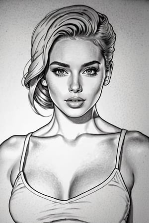 pencil sketch of a young sexy woman

