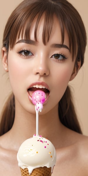 masterpiece, ultra k resolution, girl sucking an ice cream