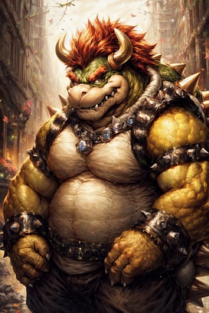 full_body, full-body_portrait, detailed background, high_resolution, high_res, detailed, male, realistic, Bowser, King Koopa, Super Mario Bros, nj5furry