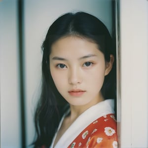 masterpiece of analog film photograph a girl, taken by Nobuyoshi Araki using Pentax 67II and Kodak Portra