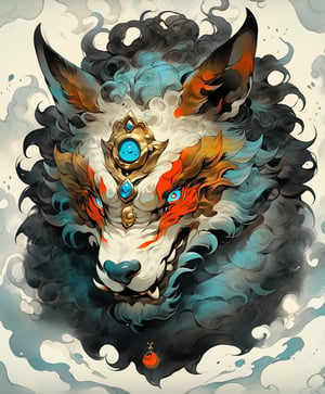 ((best quality)), ((masterpiece)), (detailed), (realistic),(Raw Photo:1.3) of (Ultra detailed:1.3) humanoid,Hippo, (monster) , shining eyes, highly detailed, digital painting, art,on parchment,Spirit Fox Pendant,monster