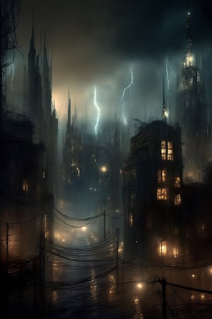 RAW photo, extremely delicate and beautiful, masterpiece, Best Quality, ultra high resolution, 16k, hyperrealistic, ultra-detailed, Very detailed CG 8k wallpaper, Beautiful Lighting, Perfect Lightning, Realistic Shadows, perfect anatomy, 
(a misty night, a big city)
