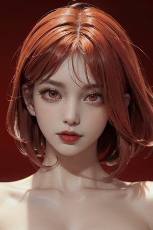 a 20 yo woman,long hair,dark theme, soothing tones, muted colors, high contrast, (natural skin texture, hyperrealism, soft light, sharp),red background,simple background, sad_face , red eyes
,zbxr,makima\(chainsaw man\) , redeyes, redeyes, red_hair, full_body,urban techwear,High detailed ,EpicSky , lip_bite, short-hair, shorthair , lip_biting , aheago, ahe_gao, ahegao_face, eye_rolling , tongue, sticking_out_tongue, sticking_tongue_out,
,Young beauty spirit ,ZGirl,Realism,koh_yunjung,beautiful edgArg_woman