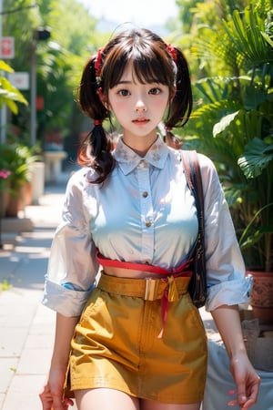 Masterpiece, beautiful details, perfect focus, uniform 8K wallpaper, high resolution, exquisite texture in every detail, ((Cowboy Shot: 1.5)), 1 girl, beautiful korean girl, 18 yo, beautiful korean idol, over sized eyes, big eyes, blue eyes, clear shining deep eyes, smile, happy, looking at viewer, half-up pony hairstyle, break pastel, perfect light, watercolor,sparkle \(honkai: star rail\),twintails,Asuka Langley Soryu,SKIRT,EyepatchBikiniDef,Fasha,velvaura,magiabaiser,Ateneaxl