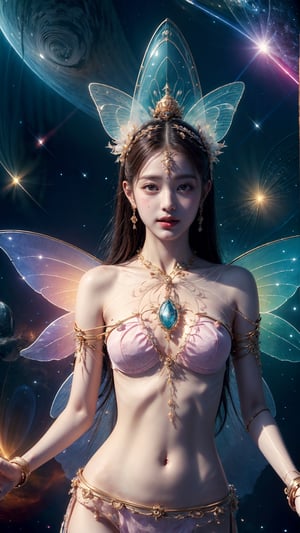 (best quality,masterpiece:1.2),ultra detailed,(photo realistic:1.4),girl,aura_power,fairy wings,space,cosmos,wonyounglorashy