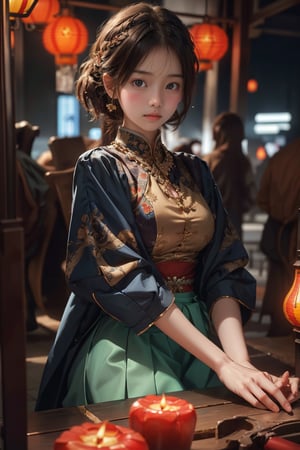  Best quality, masterpiece, photorealistic, 32K uhd, official Art,
1girl, dofas, solo, lantern, dunhuang