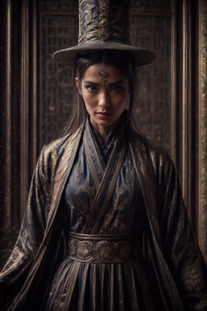 (((masterpiece))),(((sharp eyes))),(((long eyelashes and eyeliner))),(((very beautiful face))),(((face))),((large tits))),(((small waist))), 



wearing embroidery traditional chinesse suit,Dynamic Angle,Perspective,realistic,glowing,xuer Embroidered Uniform Guard,1girl,solo focus,holding sword,hat,black hair,gloves,red lips,tassel,blurry background,blurry,lips,upper body,closed mouth,long sleeves,male focus,solo,handsome_girl,lora:绪儿-锦衣卫 xuer Embroidered Uniform Guard:0.8, sharp focus, bokeh, intricate, hyper-realistic volumetric light, epic light, intense colors, vibrant colors, chromatic aberration, UHD, 8K, highly detailed, powerful aura, magical atmosphere,photorealistic