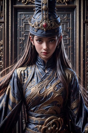 (((masterpiece))),(((sharp eyes))),(((long eyelashes and eyeliner))),(((very beautiful face))),(((face))),((large tits))),(((small waist))), 



wearing embroidery traditional chinesse suit,Dynamic Angle,Perspective,realistic,glowing,xuer Embroidered Uniform Guard,1girl,solo focus,holding sword,hat,black hair,gloves,red lips,tassel,blurry background,blurry,lips,upper body,closed mouth,long sleeves,male focus,solo,handsome_girl,lora:绪儿-锦衣卫 xuer Embroidered Uniform Guard:0.8, sharp focus, bokeh, intricate, hyper-realistic volumetric light, epic light, intense colors, vibrant colors, chromatic aberration, UHD, 8K, highly detailed, powerful aura, magical atmosphere,photorealistic