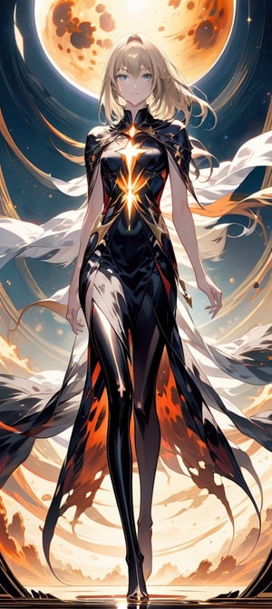 ecliptic beauty that blocks out the sun, surreal, slim anime girl with long shapely legs, 