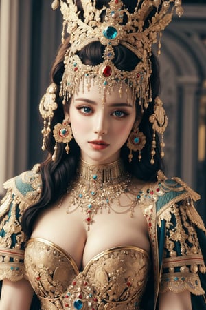 Egyptian queen, busty and sexy girl, 8k, masterpiece, ultra-realistic, best quality, high resolution, high definition,egyptian