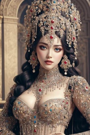 Egyptian queen, busty and sexy girl, 8k, masterpiece, ultra-realistic, best quality, high resolution, high definition,egyptian