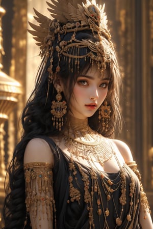 Egyptian queen, busty and sexy girl, 8k, masterpiece, ultra-realistic, best quality, high resolution, high definition