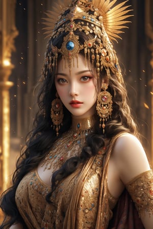 Egyptian queen, busty and sexy girl, 8k, masterpiece, ultra-realistic, best quality, high resolution, high definition