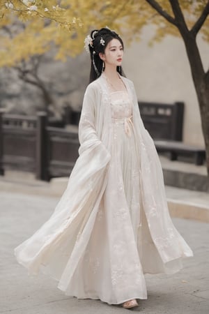 masterpiece, best quality1girl, black hair, daxiushan, daxiushan style, solo,flower,  white  clothes, walking on the street,,hanfu, traditional chinese ink painting,xxmixgirl