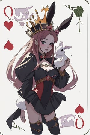 Queen of hearts and rabbits, must have a crown, must have rabbits, must be based on the Image2Image style