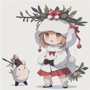 girl,No background,white background,Padoru_Meme,whole body