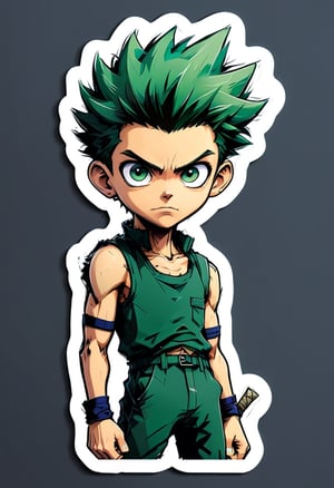 HUNTER×HUNTER Character Gon Freecss, scribble, inkpunk style,sticker