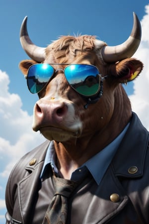 a bull , at a sky,cyber,Cyber Sunglasses,pilot
