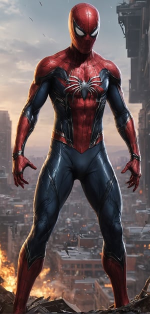 (extremely detailed 8k wallpaper), a medium full body photo of spider man,intricate, highly detailed, dramatic, in spider man costume, ready for action