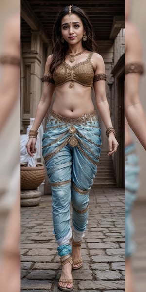 hindu_girl with indian saree , indian_temples , wearing_blue_tight dhoti , detailed_background , 32k , 8k , masterpiece , high_resolution , beautiful , black_long_hairs ,girl wearing indian dhoti ,knee length, red_theme ,dhoti , belly exposed,  , sexy pose,fish in hand, flower field, perfect fingers ,wearing a k0715ar33,Beautiful Indian Dress,Beautiful Fantasy Costume,Fantasy Dress,Indian Fantasy Costume