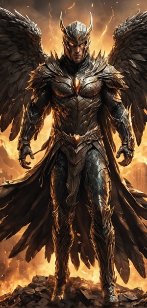 (extremely detailed 8k wallpaper), a medium full body photo of hawkman,intricate, highly detailed, dramatic, in hawkman costume,hawk man mask,screaming