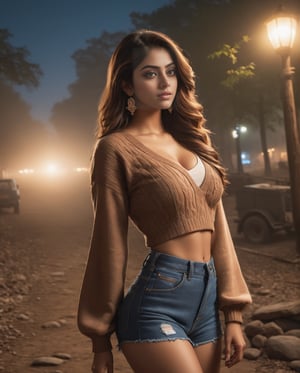 Anu Emmanuel, anupama, Priya, saree, indian street cyberpunk, streetphotography, masterpiece,Best Quality,photorealistic,ultra-detailed,finely detailed,high resolution,8K wallpaper,1 beautiful woman ((upper body selfie, happy)), masterpiece, best quality, ultra-detailed, ground, outdoor, (night), city , (stars, moon) cheerful, happy, backpack, gloves, sweater, forest, stones, river, wood, smoke, shadows, contrast, clear sky, style, (warm hue, warm tone), Image of a visually stunning and exceptionally attractive venezuelan model with a captivating presence, big breast, tan skin, farmer clothes, full body tattoos, working on the field, glowing glasses, back view, stockings, p3rfect boobs,