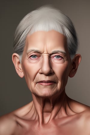 8K RAW, masterpiece, (hyper-realistic, elder beauty, 80yo:1.5), full body, wrinkled skin, detail eyes, eyes, naked, nude, seductive,1 girl,masterpiece,incredibly absurdres,photorealistic